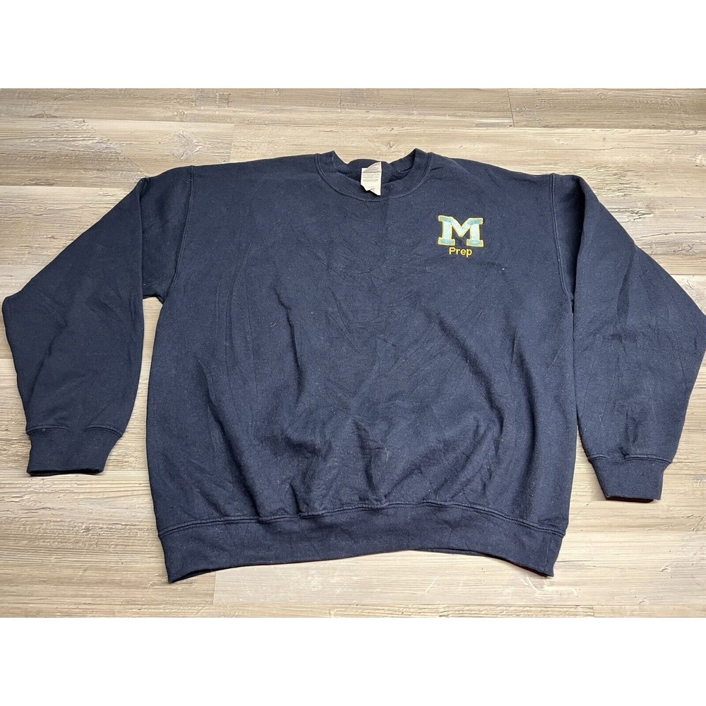 Vintage Michigan Prep Crewneck Sweatshirt Blue Size‎ L University of Michigan